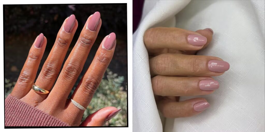 Dusty Pink Nails Are 'Quiet Luxury' At Its Finest